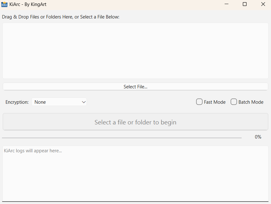 KiArc Application GUI Screenshot